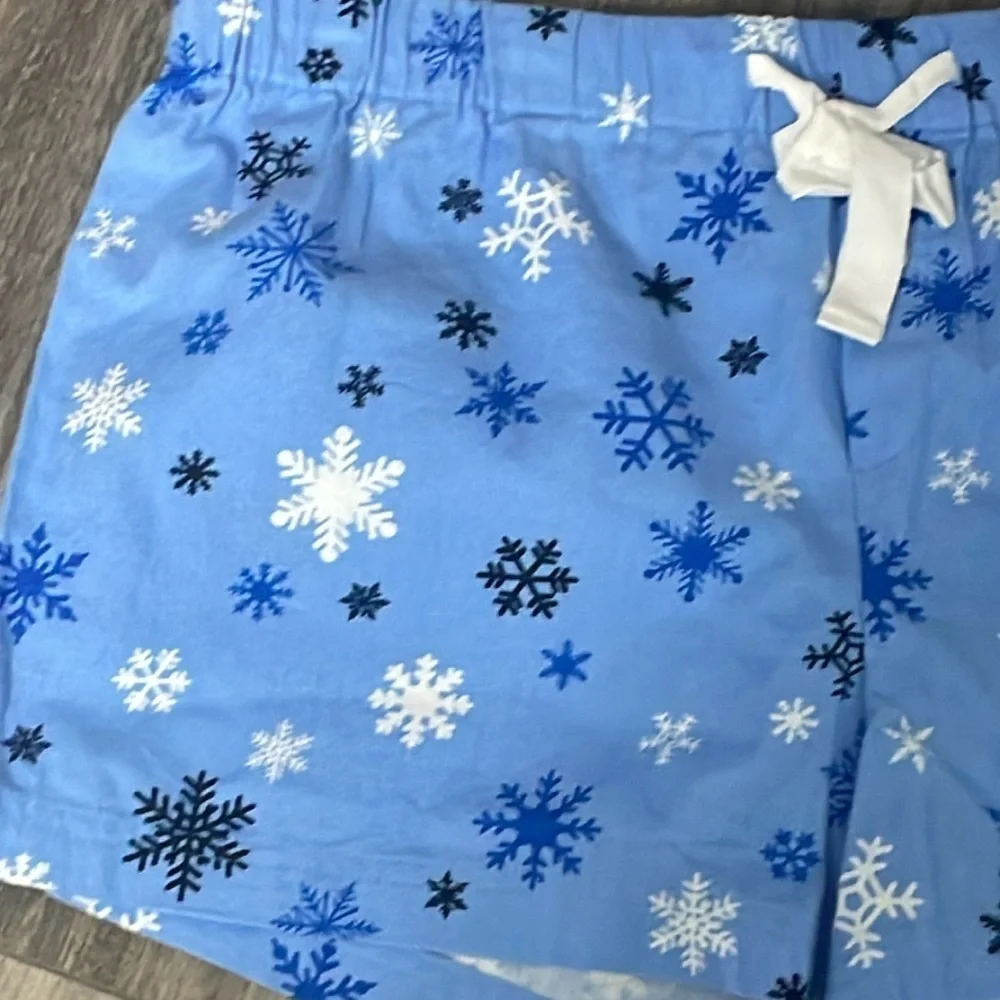 J. Crew snowflake flannel pajama shorts large